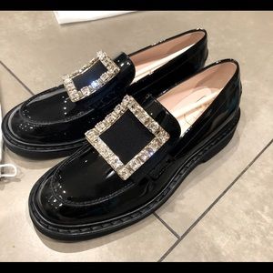Viv' Rangers Strass Buckle Loafers in Patent Leather size 37